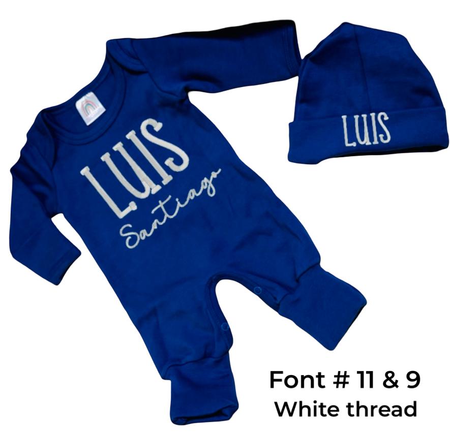 Custom Embroidered Baby Romper Outfit- Newborn Coming Home.