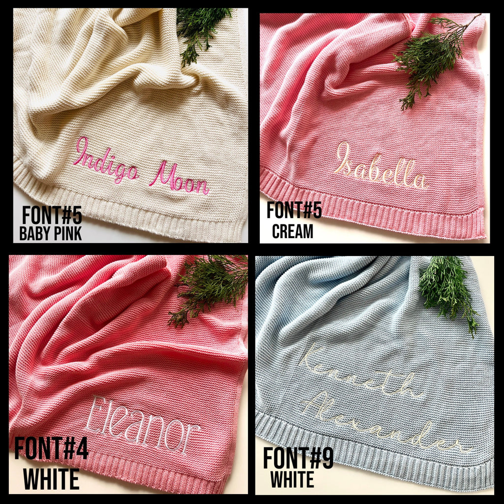 Personalized Embroidered Baby Blanket & Bunny Lovey Gift Set