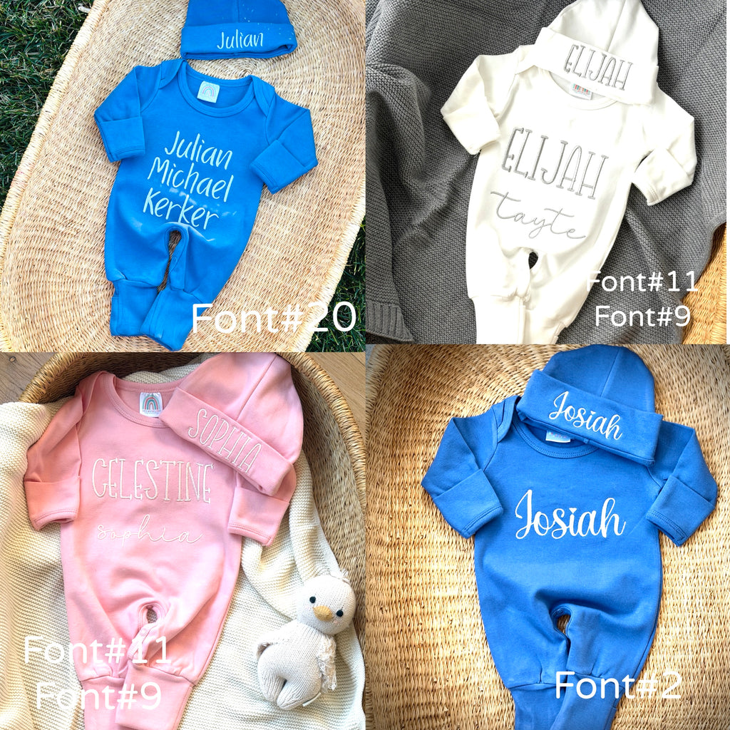 Custom Embroidered Baby Romper Outfit- Newborn Coming Home.