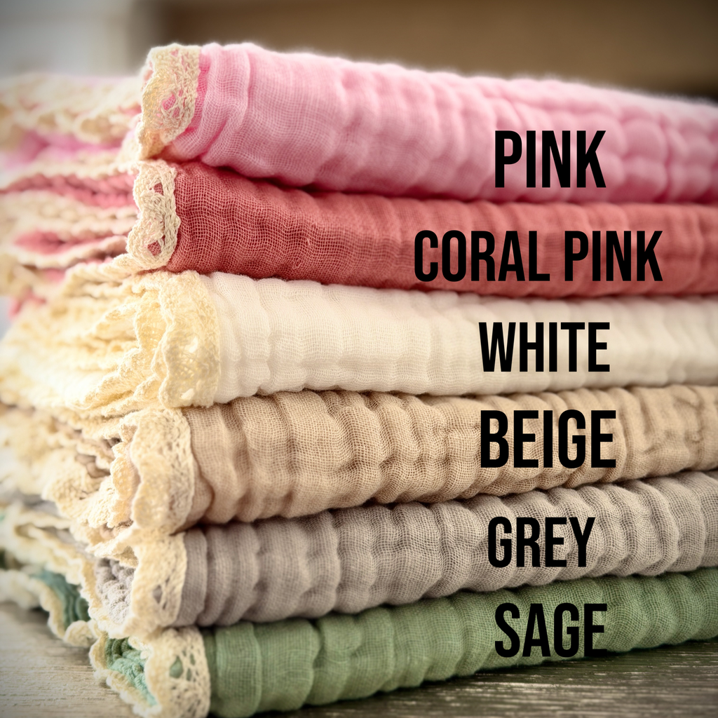 Personalized Organic Muslin Baby Blanket, Embroidered Name Swaddle